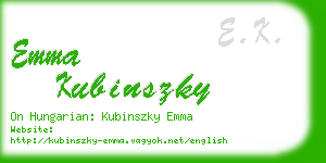 emma kubinszky business card